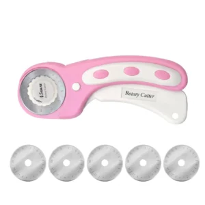 Fabric Rotary Cutter 45mm with 5 Extra Stainless Steel Blades, Ergonomic Hand...